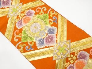 アンティーク　天井柄に桐・花唐草模様織り出し袋帯（材料）